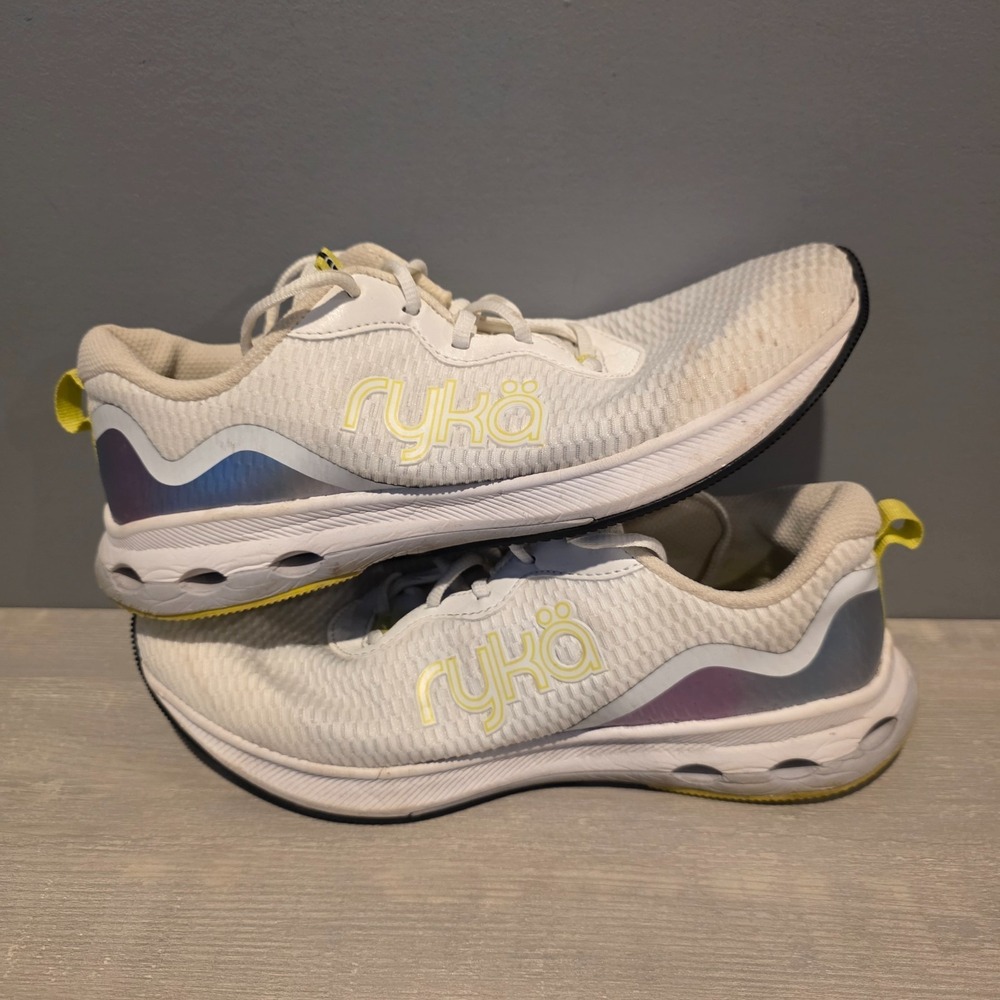 Ryka Shoes Womens Size US 8.5M White Mesh Accelerate Walking Sneaker Lace Up‎